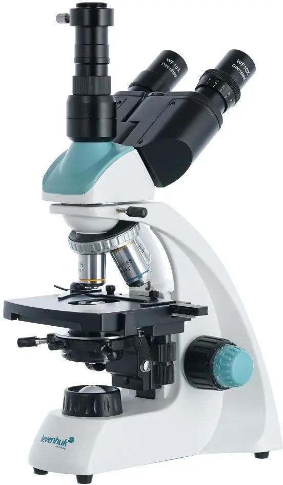 Микроскоп LEVENHUK D400T, световой/оптический/биологический/цифровой, 40–1000x, на 4 объектива, белый/зеленый [75435]